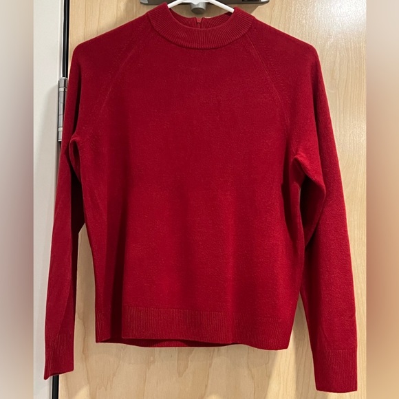 Karen Scott Cherry Red Mock-Neck Zip-Back Sweater - Picture 2 of 6